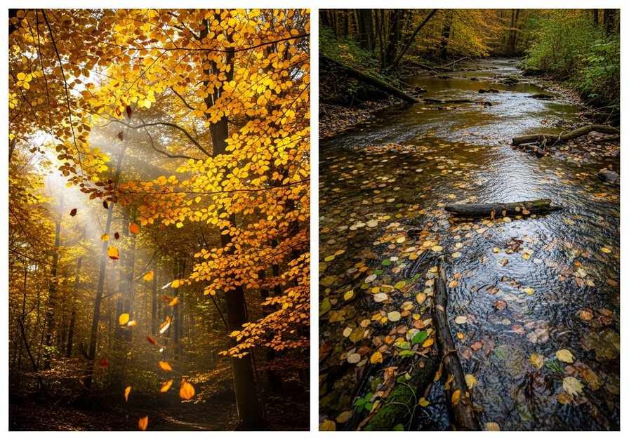 Forest to Stream Allochthonous Input: Terrestrial leaf litter entering a stream.