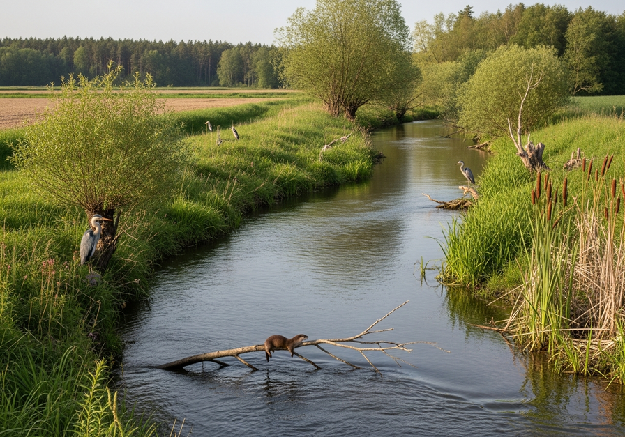 Riparian corridor supporting diverse wildlife