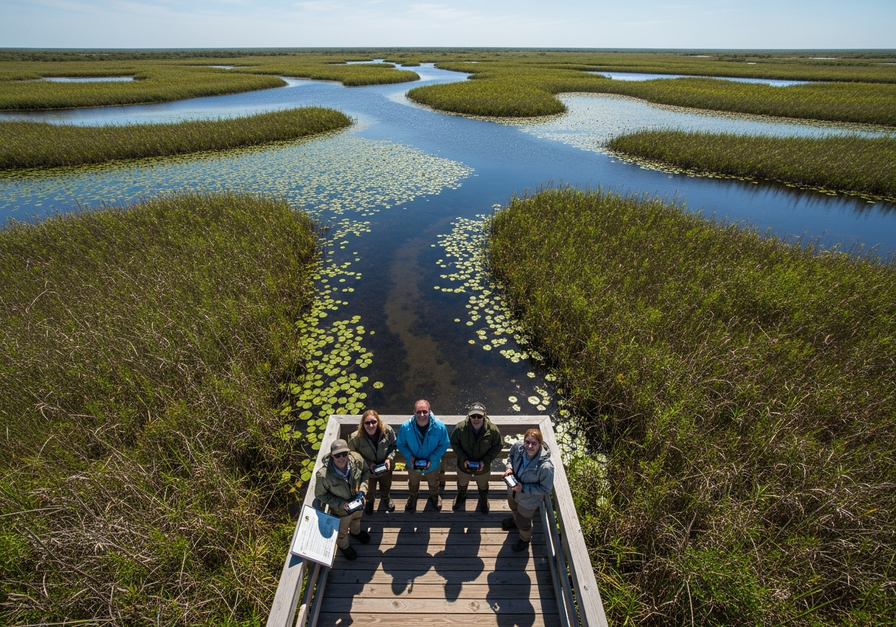 Scientists observe natural water flow restoration in the Florida Everglades.