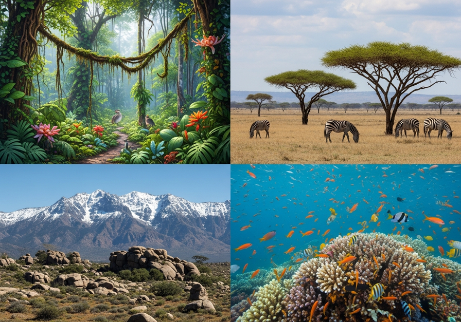 Diverse Habitat Collage