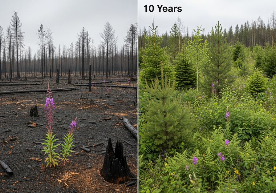 Secondary Succession - Forest Fire Recovery